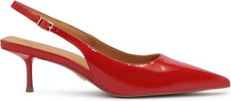 Kazar Rode gelakte pumps met blootgestelde hak - Dames - Pumps - Rood - 40 EU - Leer - Schoenen