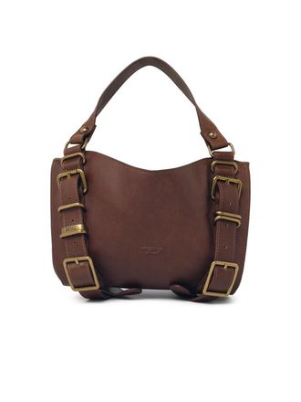 Diesel kleine D One tas in bruin behandeld leer