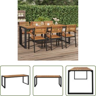 vidaXL Tavolo da esterno - Tavolo Giardino con Gambe a U 200x90x75cm Legno Massello Acacia