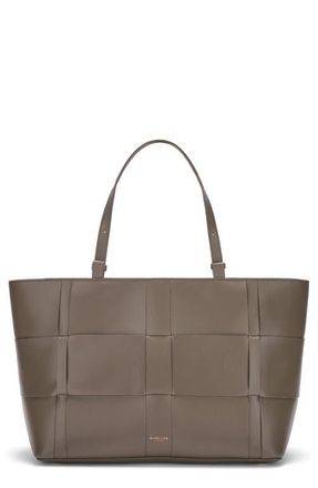 DeMellier The Florence Woven Leather Tote in Dark Taupe at Nordstrom