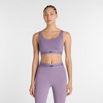 New Balance Donna AC Train Bra in Viola, Maglia di Poliestere, Taglia 2XL