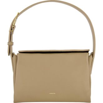 Vince Sidney Boxy Nappa Leather Shoulder Bag in Sandtrail at Nordstrom