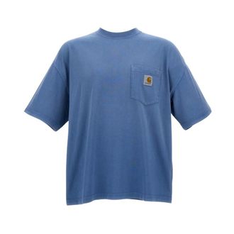 Carhartt Work in Progress Carhartt Wip, T-Shirts, male, Blue, Size: S Pocket T-Shirt