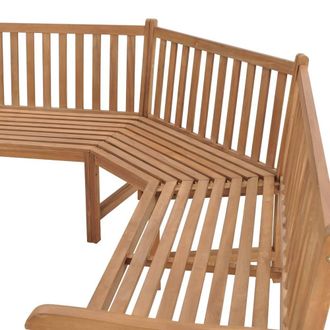 Berkfield Home Durable Garden Corner Bench 185x185x90 cm Solid Teak Wood in Brown | Size: 185 x 185 x 90 cm