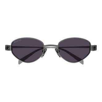 Gucci Sunglasses Cat Eye Full Rim, Ruthenium Frame And Violet Lens Gg1935s002 One Color