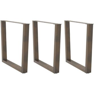 vidaXL Vidaxl - Patas Para Mesa De Comedor En Forma De V (3 Unidades, Acero Natural, 90 X 72-73,3 Cm)