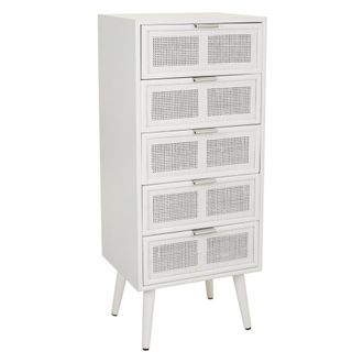 Wanderlust Deco Sinfonier De Madera Y Rejilla Blanco 42x36.5x100.5