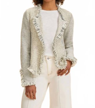 FDJ Knit Tweed Jacket In Sand