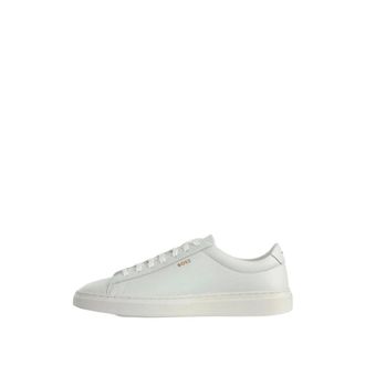 HUGO BOSS Schoenen, Heren, Wit, 44 EU, Leer, Kieran Pebbled Leather Court Sneakers