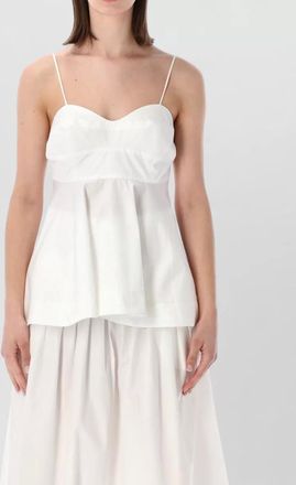 R&oacute;he cotton bustier peplum top