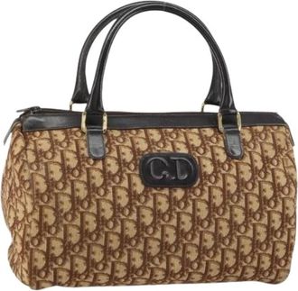Dior Pre-owned Handbags, female, Brown, Size: ONE SIZE Pre-owned Trotter Canvas Hand Bag