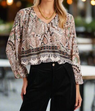 Bishop + Young Maude Bubble Sleeve Top In Paisley Print