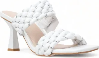 Bruno Menegatti Womens Dolce Leather Mule Sandal In White Silver