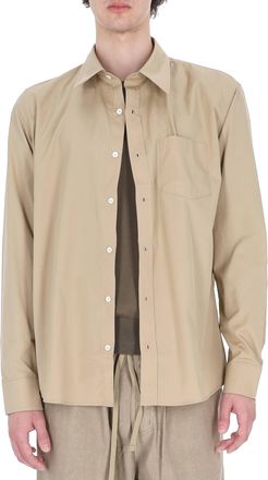 A.P.C. Owen Beige Organic Cotton Poplin Shirt