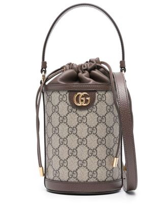 Gucci Ophidia kleine bucket-tas - Bruin