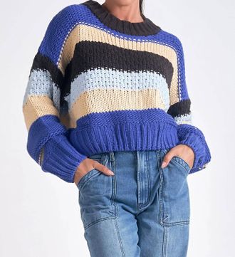 Elan Striped Sweater In Blue