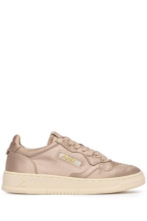 Autry Pink Medalist Satin Sneakers