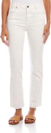 Karen Kane Raw Hem Straight Leg Jeans in White at Nordstrom, Size 16P