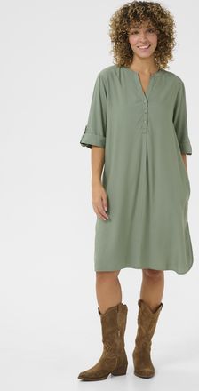 Cream Jurk Straight fit Laurel Wreath light green