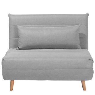 Beliani Beliani - Sof&aacute; Cama Peque&ntilde;o De Tela Gris Claro 1 Plaza Cama Plegable Sin Brazos Estilo Escandinavo Setten