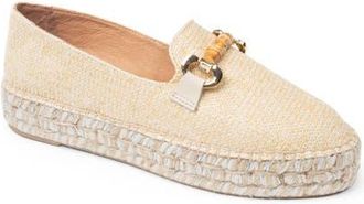 Patricia Green Avery Platform Loafer in Beige Raffia at Nordstrom, Size 8