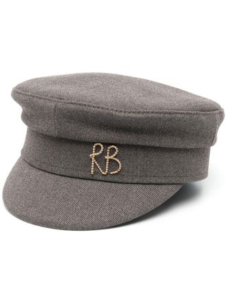 Ruslan Baginskiy Cappello baker boy con applicazione - Grigio