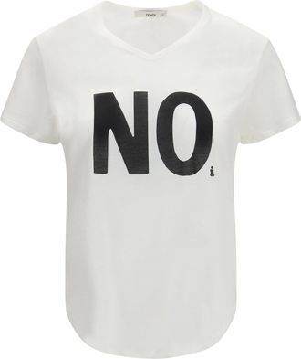 Fendi Womens Noi Graphic Print Jersey T-Shirt Ivory Cotton T-Shirts & Jerseys