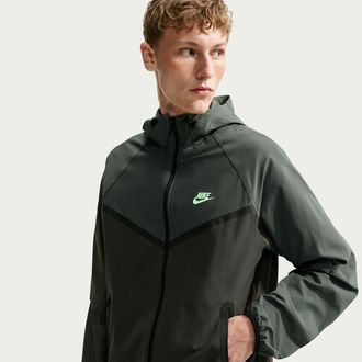 Nike Mens Tech Dri-FIT Woven Full-Zip Windrunner Jacket in Grey | IU6965-005