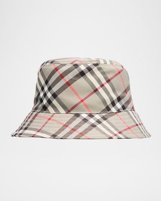 Burberry Mens Bias Check Bucket Hat