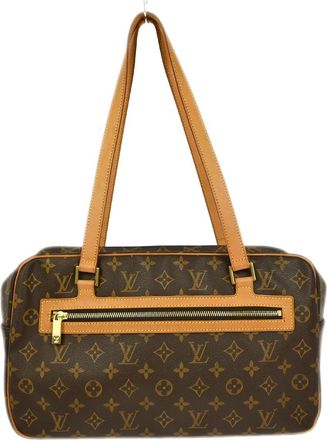 Louis Vuitton Cite Handbag Monogram Canvas Brown Canvas Handbag (Pre-Owned)