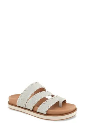 Gentle Souls Niles Whip Platform Slide Sandal in Snow Leather at Nordstrom, Size 6.5