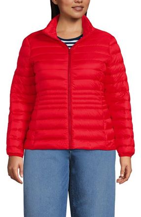 Lands End Wanderweight Ultralight Packable Down Jacket in Bright Cherry at Nordstrom, Size 3X