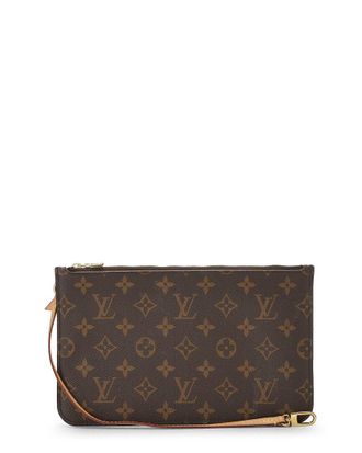 Louis Vuitton Brown Monogram Coated Canvas Neverfull Pouch Nm Mm (Authentic Pre-Loved)