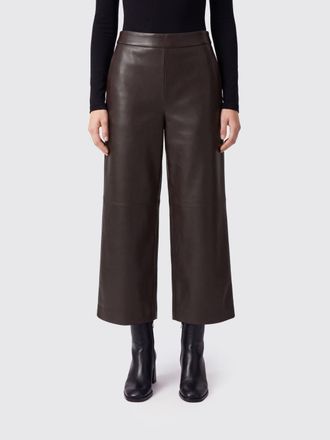 Max Mara S Max Mara Cropped Wide-Leg Faux Leather Trousers