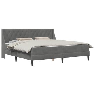 vidaXL Estructura De Cama Con Colch&oacute;n Gris Oscuro 200 X 200 Cm Vidaxl