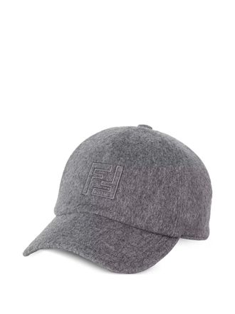 Fendi logo baseball cap - unisex - Wool/Cashmere - One Size - Grey