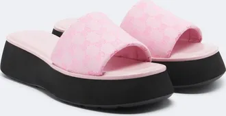 Gucci GG canvas platform slides
