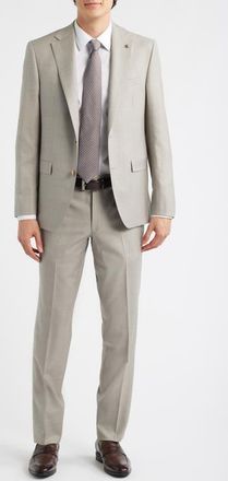 Jack Victor Esprit Tan M&eacute;lange Wool Suit in Grey at Nordstrom, Size 44 Regular