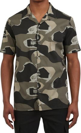 DKNY Tab Camp Shirt in Black at Nordstrom Rack, Size Medium