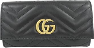Gucci Black Quilting Leather Long Wallet (Bi-Fold) (Pre-Owned)