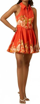 Hemant & Nandita Halter Neck Mini Dress In Orange