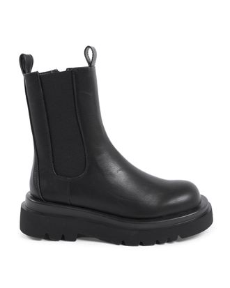 19V69 Womens Ankle Boot Black Leather - Size UK 8