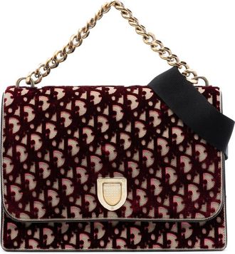Dior Pre-owned Dior Large Oblique Canvas and Velvet Diorama Flap 94ROGZNVYJJV2501