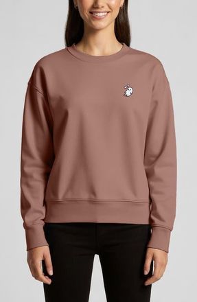 Dalix Heartly Ghost Relaxed Fleece Crewneck Sweatshirt in Hazy Pink at Nordstrom, Size Xx-Large