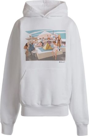 Bally x DJ Leo Mas Dancing Amnesia-print hoodie - White
