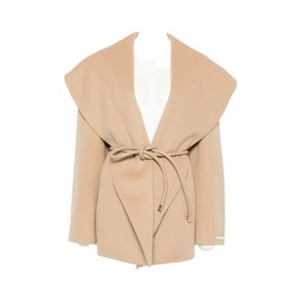 Sportmax Shawl Collar Wrap Coat - female - Sportmax - Belted Coats - Beige - 2XS - Coats