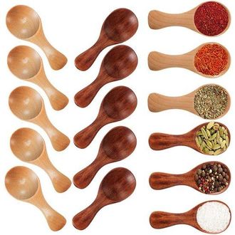 OEM Paquete De 10 Mini Cucharas De Madera, Cucharas De Cocina, Cucharas Peque&ntilde;as Para Especias