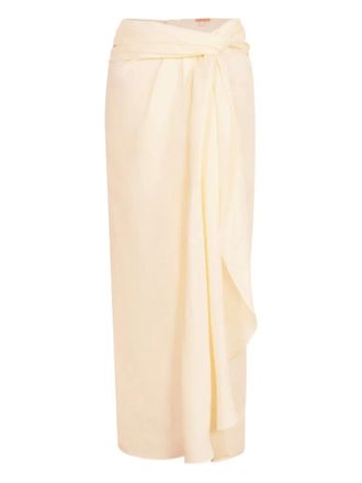 Johanna Ortiz Captivation draped midi skirt - Neutrals