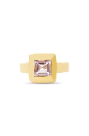 Argento Vivo Bold Bezel Ring in Gold /amethyst at Nordstrom, Size 6