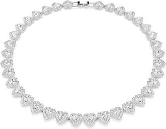 Swarovski x Ariana Grande Angelic Crystal Heart Halo Collar Necklace in White/Silver at Nordstrom